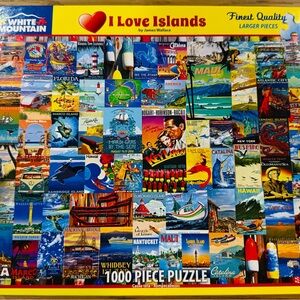 White Mountain Vibrant Island Collage Puzzle
